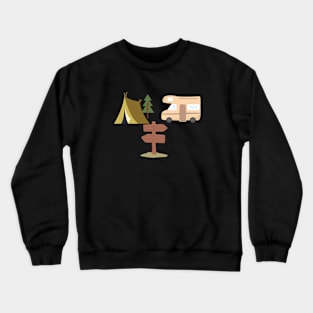 Camping Adventure Vintage Artsy Tent Crewneck Sweatshirt